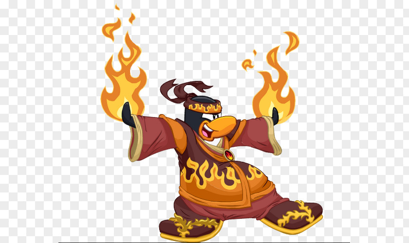 Penguin Club Island Ninja Fire PNG