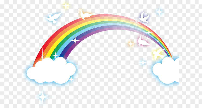 Birds Flapping On A Beautiful RaOthers Rainbow Clipart PNG