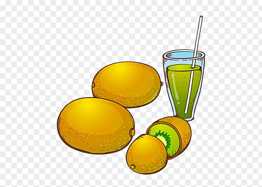Hand-painted Juice Lemon Kiwifruit PNG