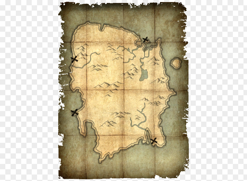 Map The Elder Scrolls V: Skyrim – Dragonborn Treasure Buried PNG