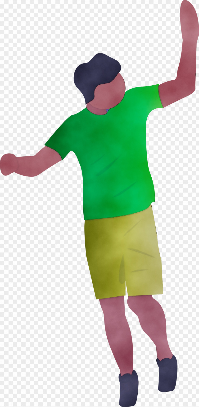 Green Standing Costume Yellow Sleeve PNG
