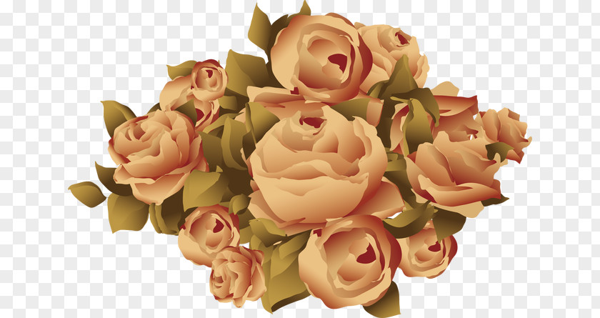 Hand-painted Vintage Floral Element Garden Roses Flower Download PNG