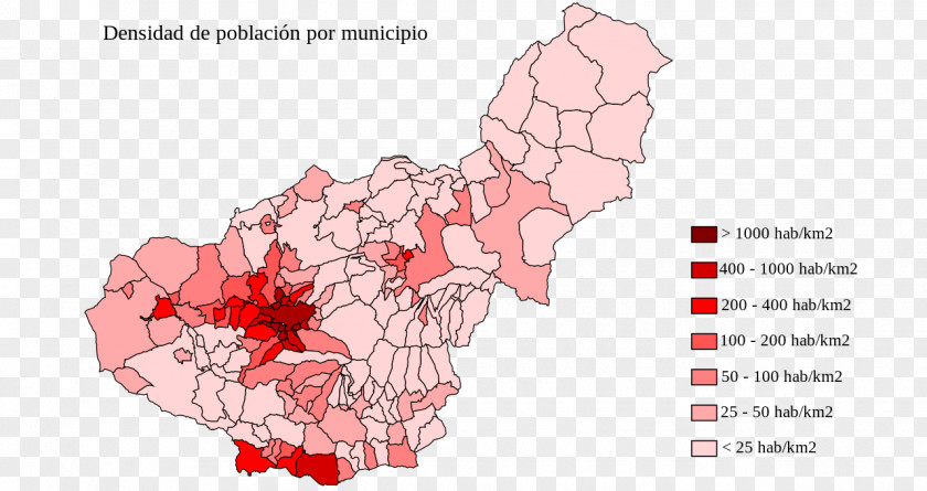 Map Granada Population Density PNG