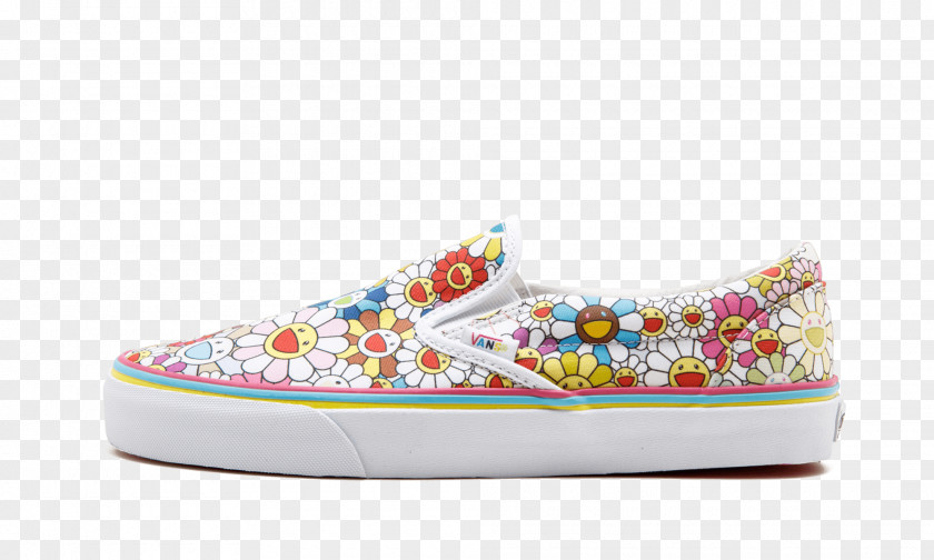 Murakami Flower Sneakers Slip-on Shoe Vans PNG