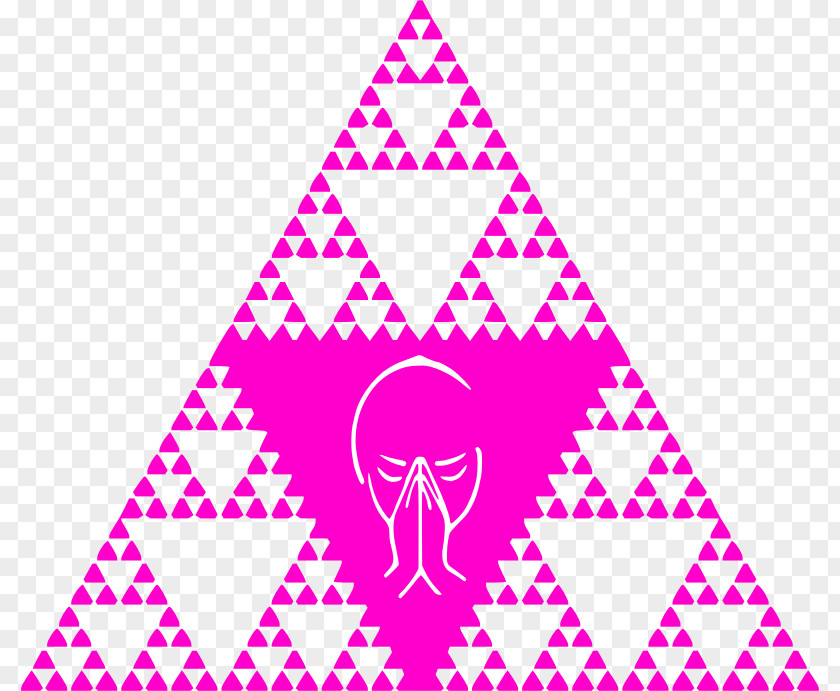 Pink Triangle Fractal Sierpinski Drawing Hexagon Clip Art PNG