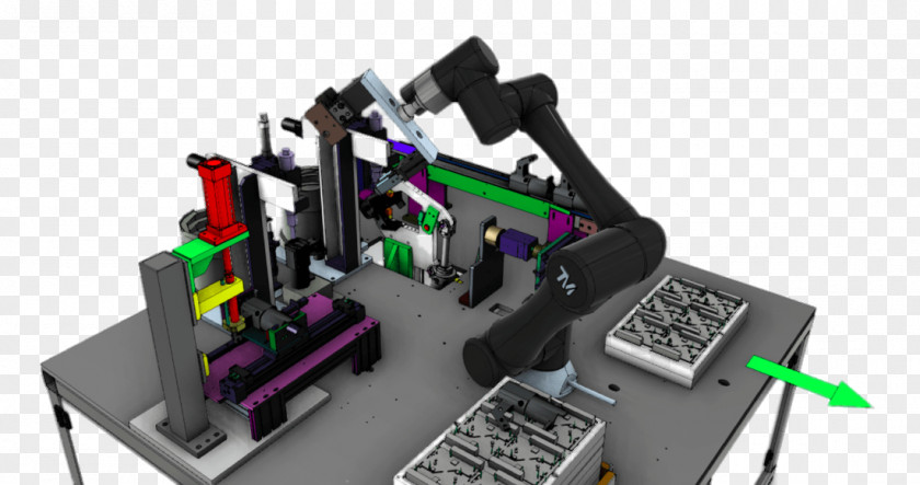 Smart Robot Robotic Arm Cobot Machine Tending Industrial PNG