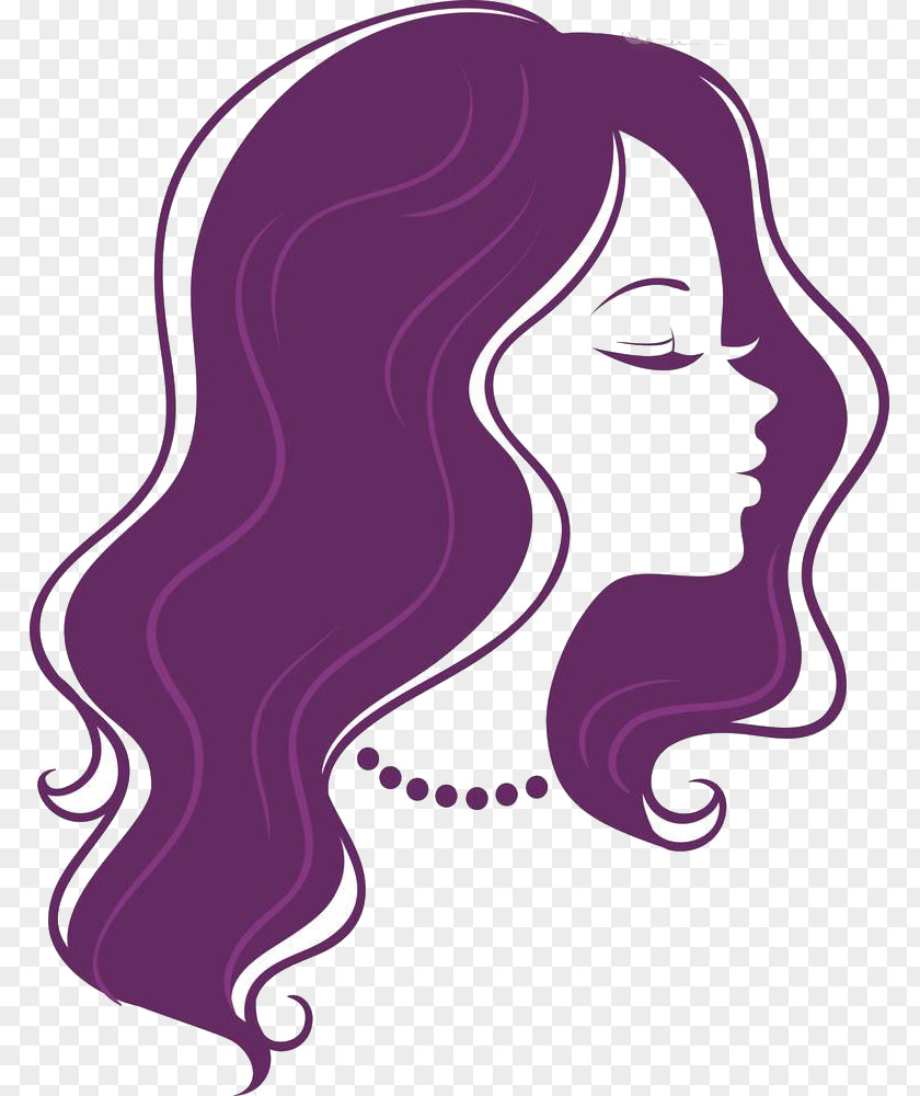 Long Hair Woman Silhouette Beauty Illustration PNG
