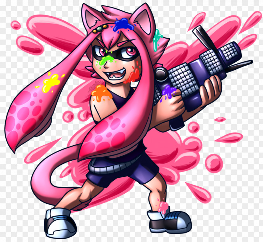 Splatoon Ink Character Animated Cartoon PNG