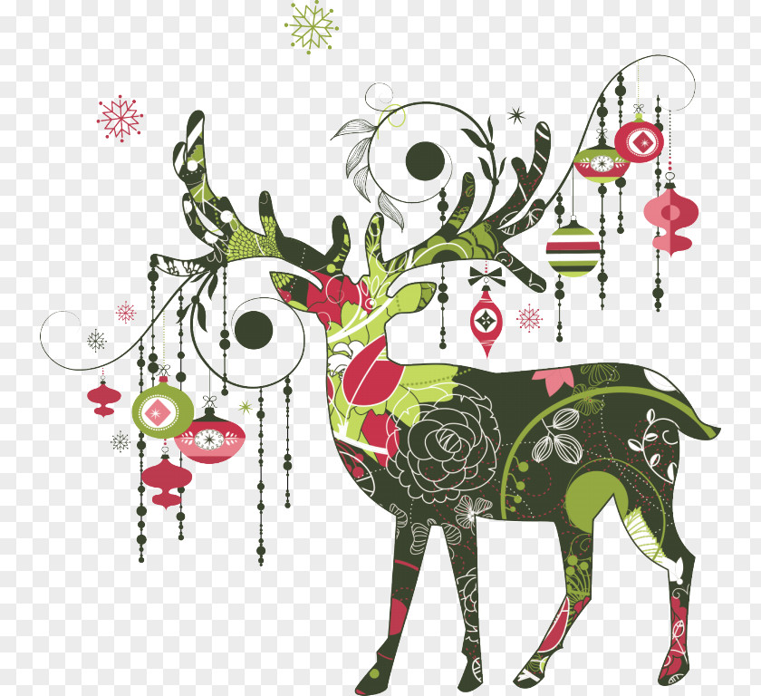 Christmas Pattern Elk Clip Art PNG