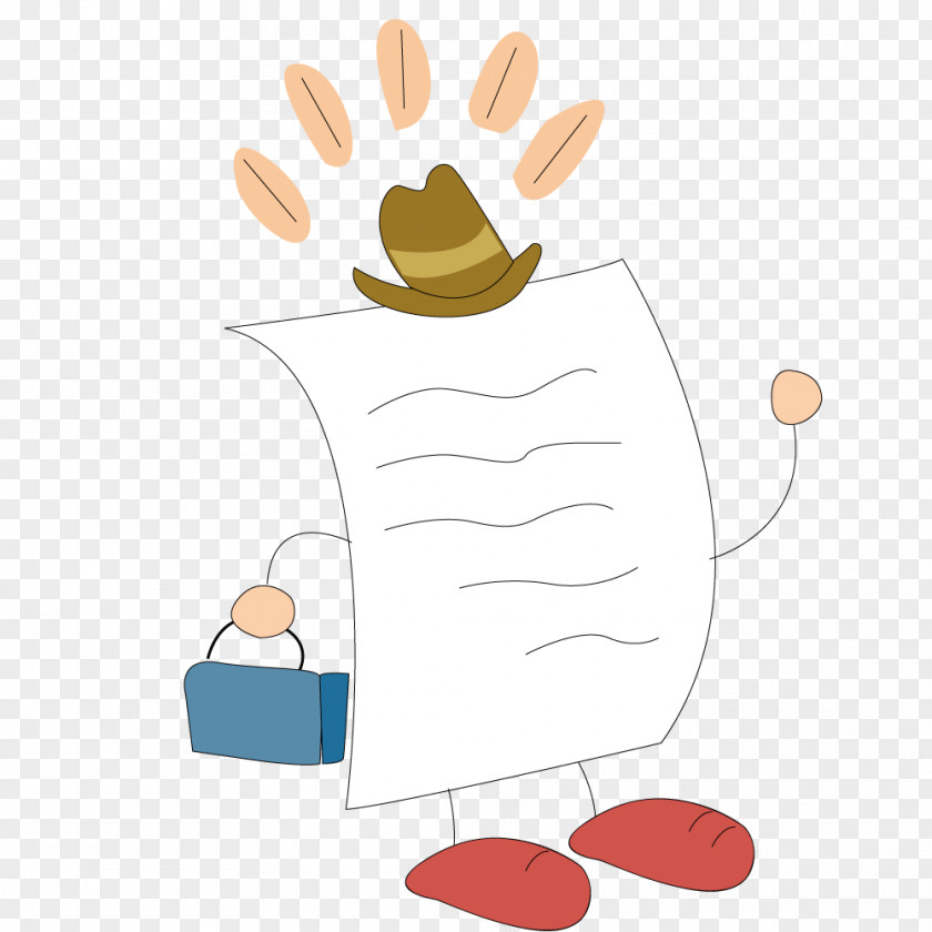 Hand-painted Anthropomorphic Paper Cartoon PNG