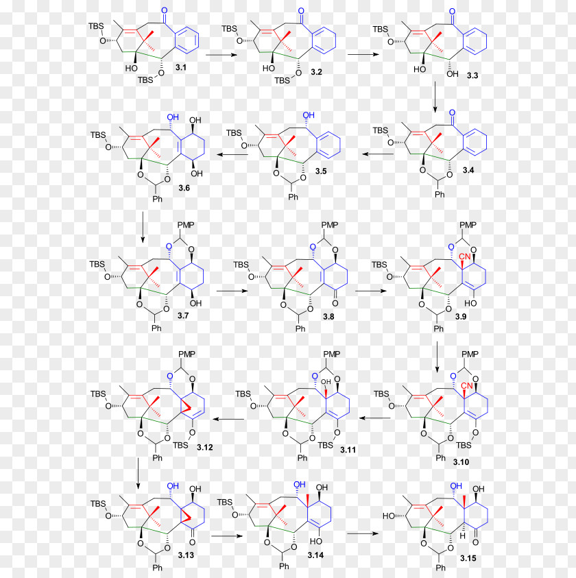 Paclitaxel Total Synthesis Kuwajima Taxol Chemical PNG