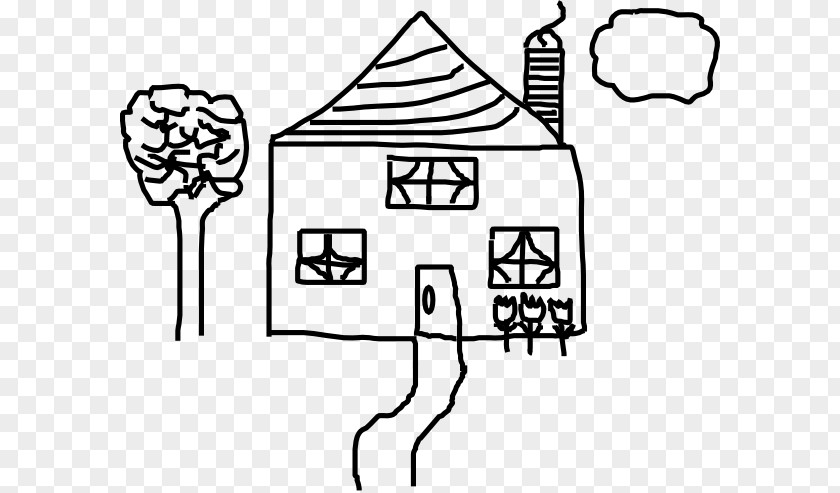 House Black And White Drawing Stick Figure Clip Art PNG