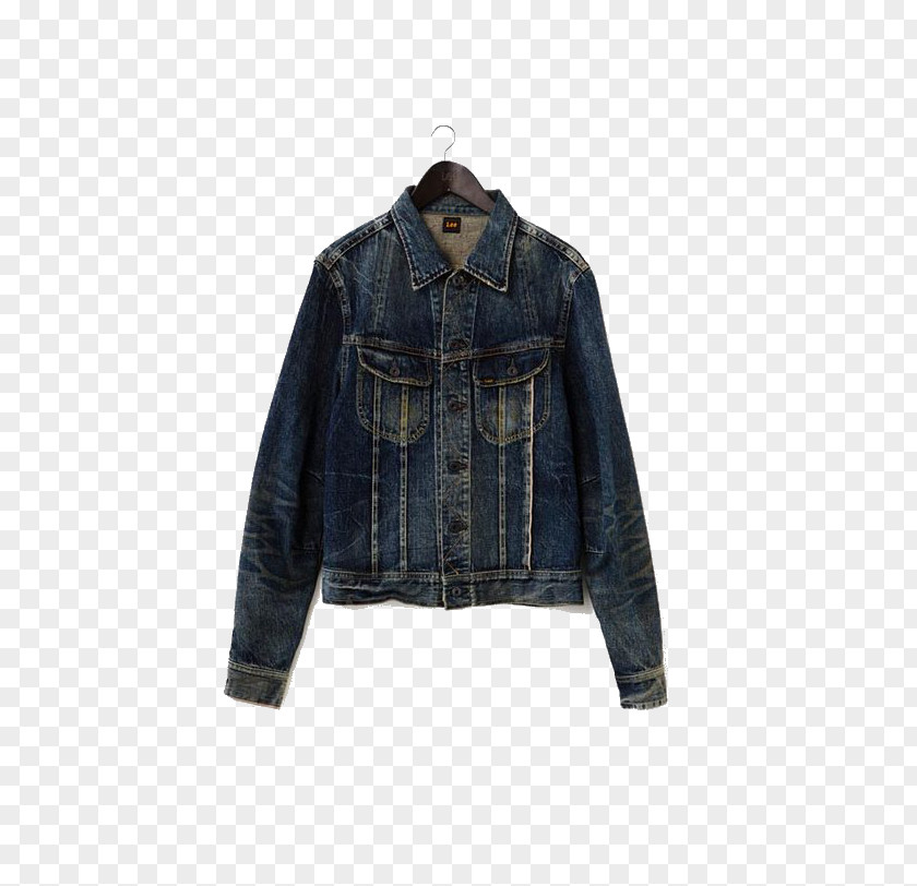 Men's Denim Jacket Leather Outerwear Clothing PNG