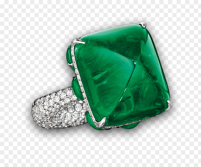 Rich Yield Colombian Emeralds Ring Cabochon Cut PNG
