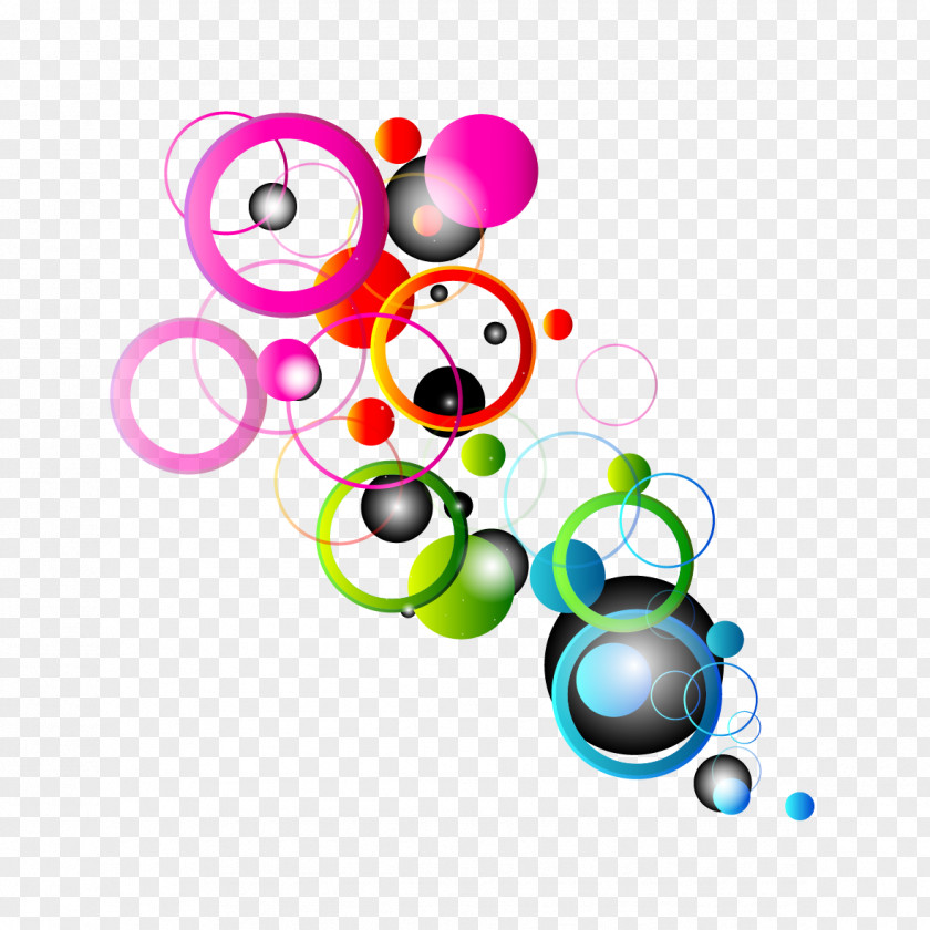 Vector Color Circle Decorative Pattern Clip Art PNG