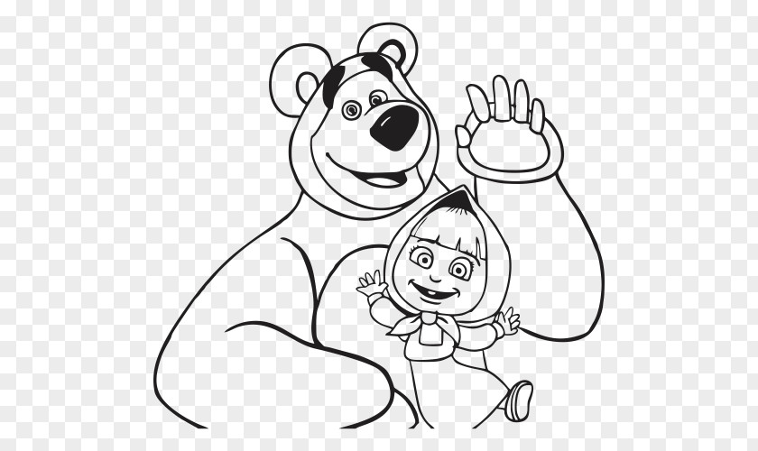 Bear Masha Drawing Image Animated Cartoon PNG