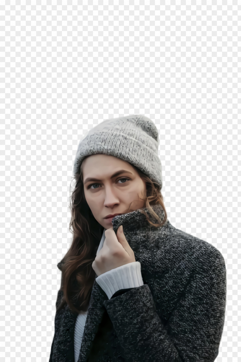 Beard Hood Winter Girl PNG