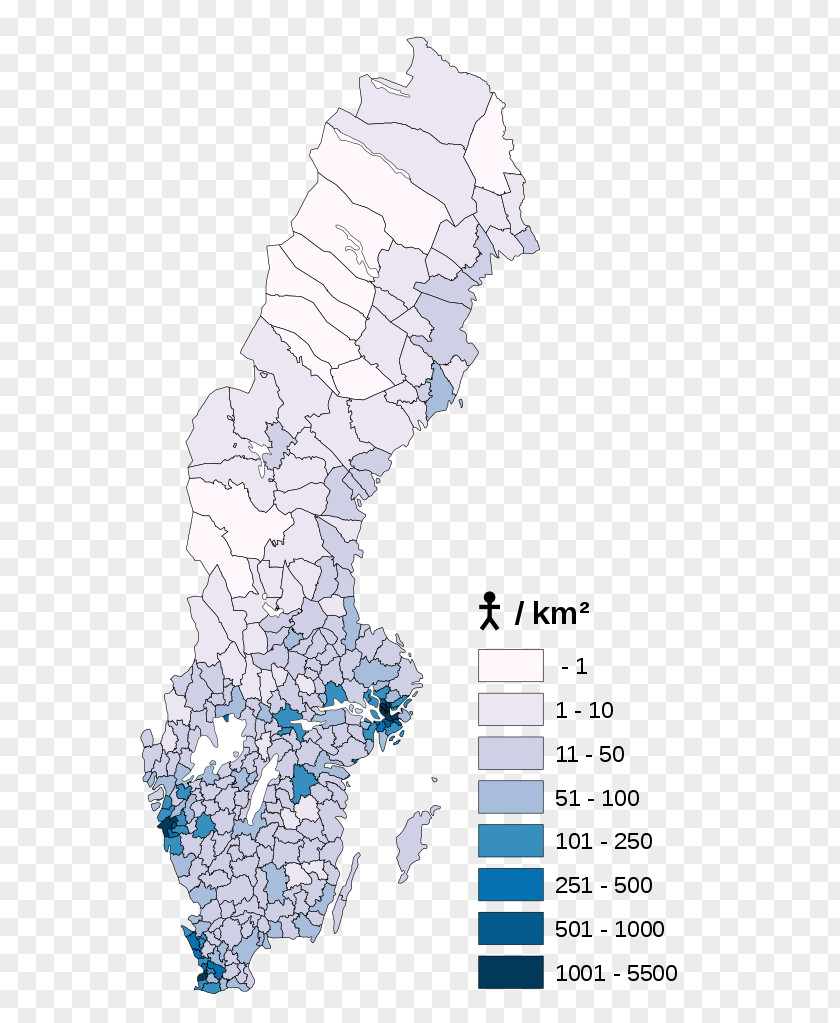 Map Sweden Population Density Swedish Language PNG