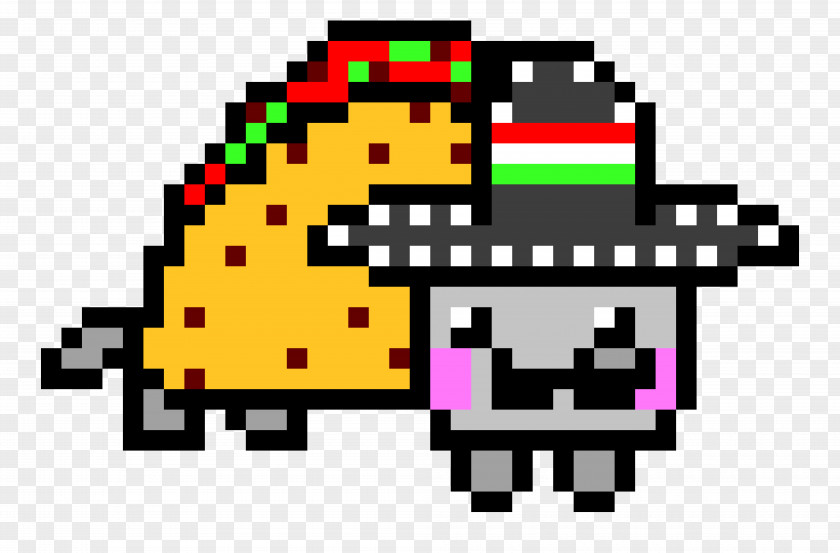 TACOS Nyan Cat Pixel Art Drawing PNG