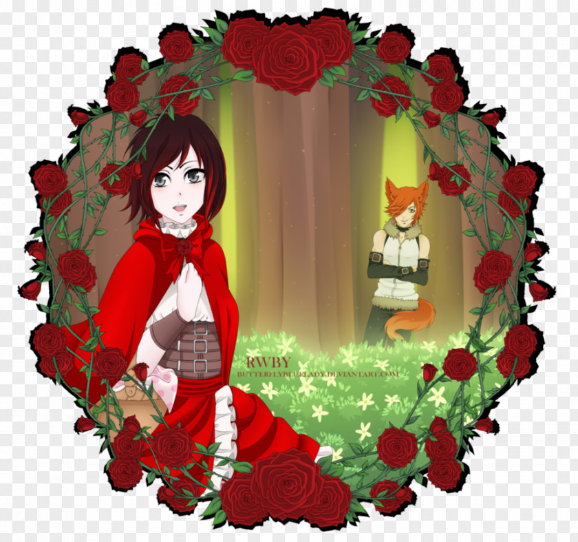 Christmas Floral Design Ornament Fan Art Little Red Riding Hood PNG