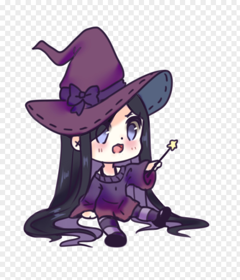 Cute Witch Cowboy Hat Cartoon PNG