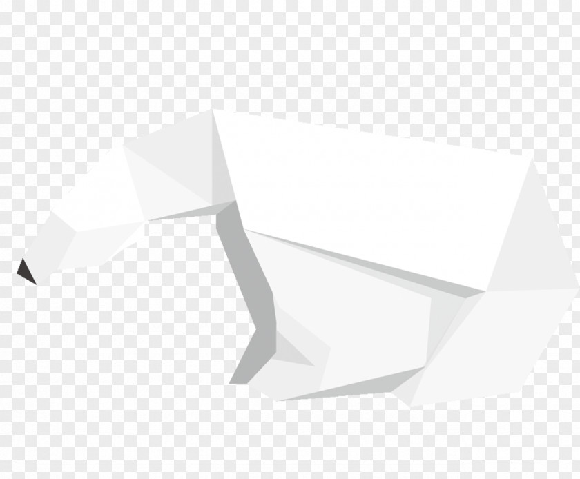 White Origami Bear Triangle Area Pattern PNG
