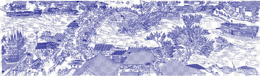Chinese Hand-painted Wind Vector Painting Along The River During Qingming Festival PNG