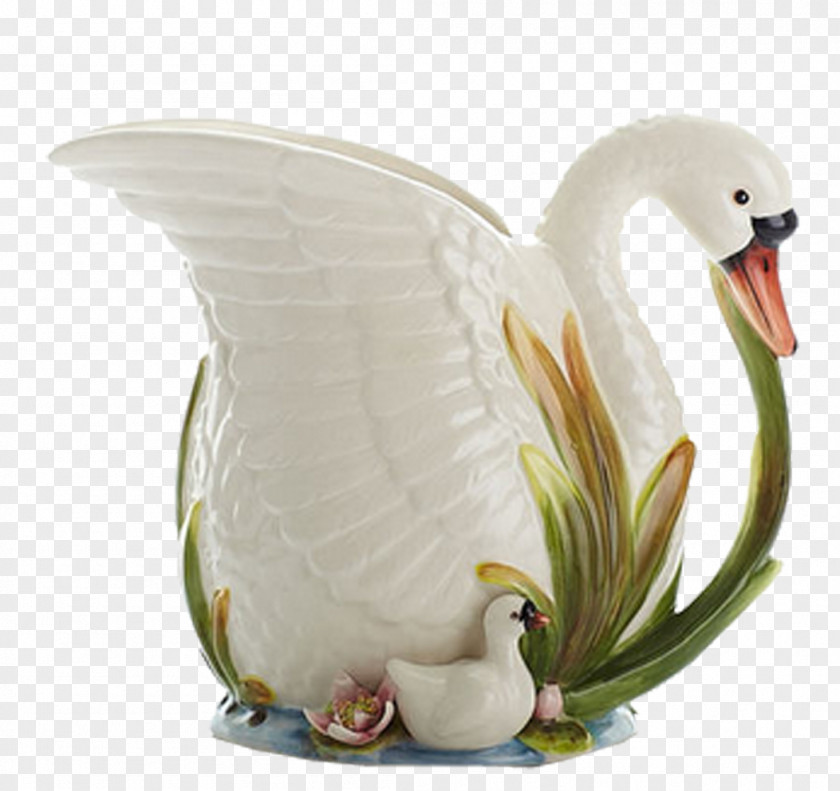 Swan Cygnini Vase Ceramic Bottle Garden PNG