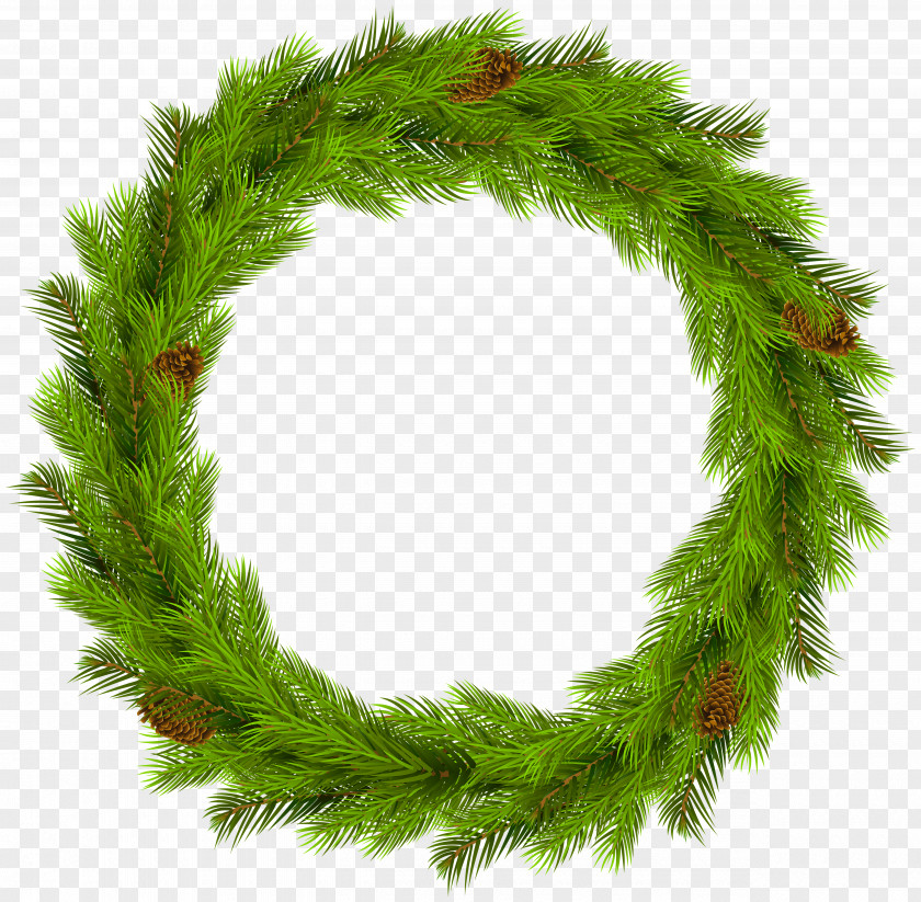 Christmas Pine Wreath Clip Art Image PNG