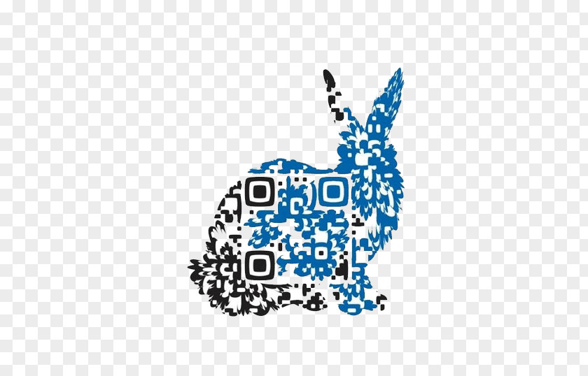 Rabbit Two-dimensional Code QR Barcode Mobile Phone PNG