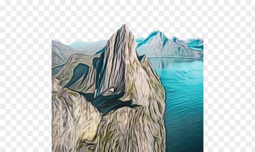 Terrain Rock Landscape Iceberg Painting PNG