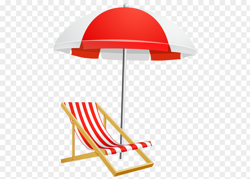 Umbrella Beach Deckchair Clip Art PNG