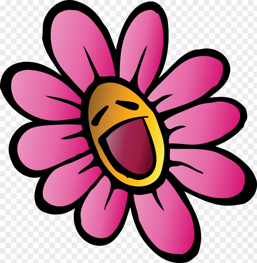 Cartoon Flowers Smiley Clip Art PNG