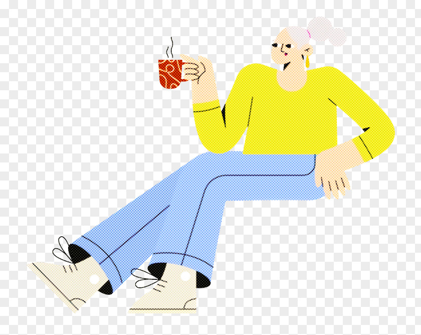 Cartoon Yellow Joint Sitting Meter PNG