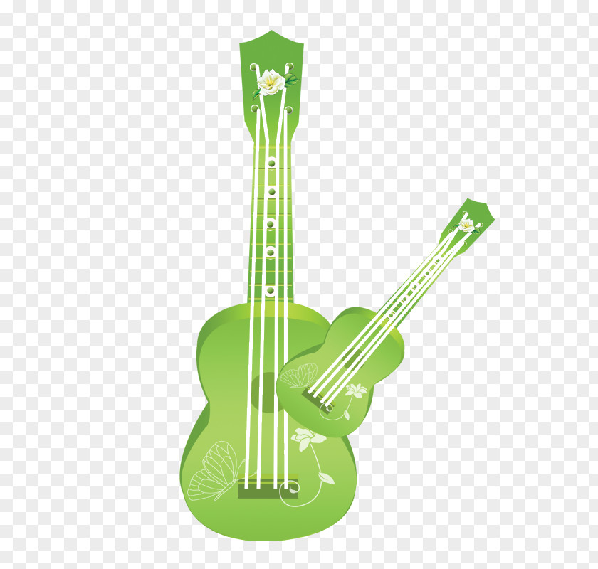 Green Guitar Musical Instrument PNG