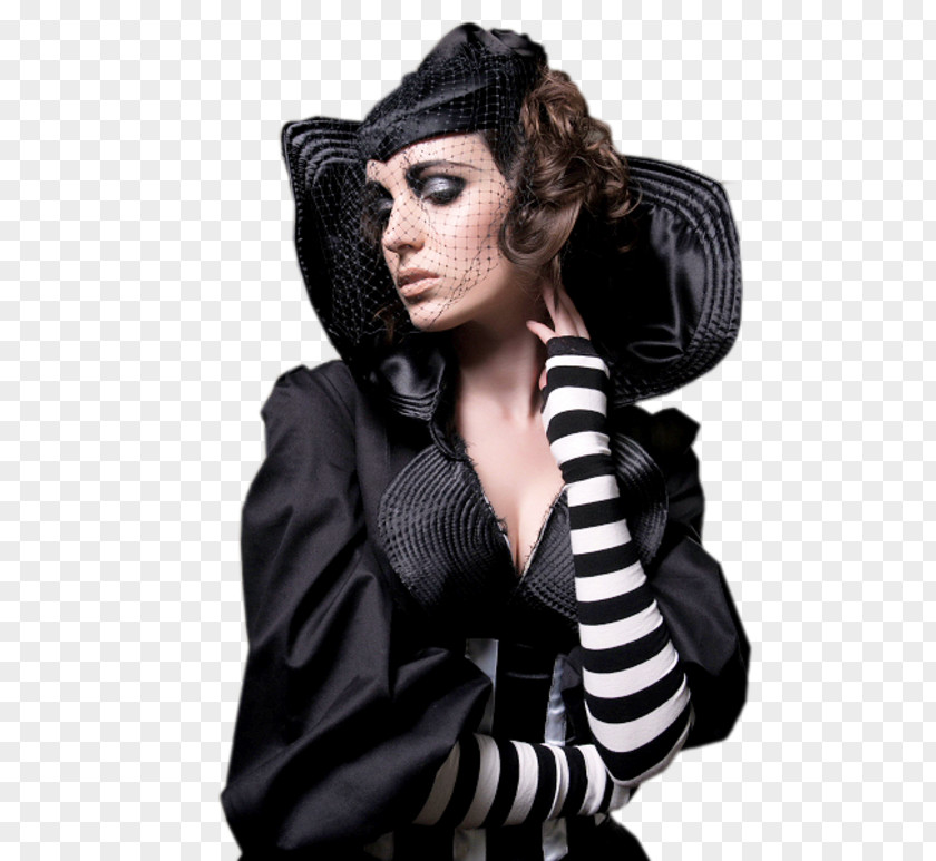 Hat Woman With A In Black PNG