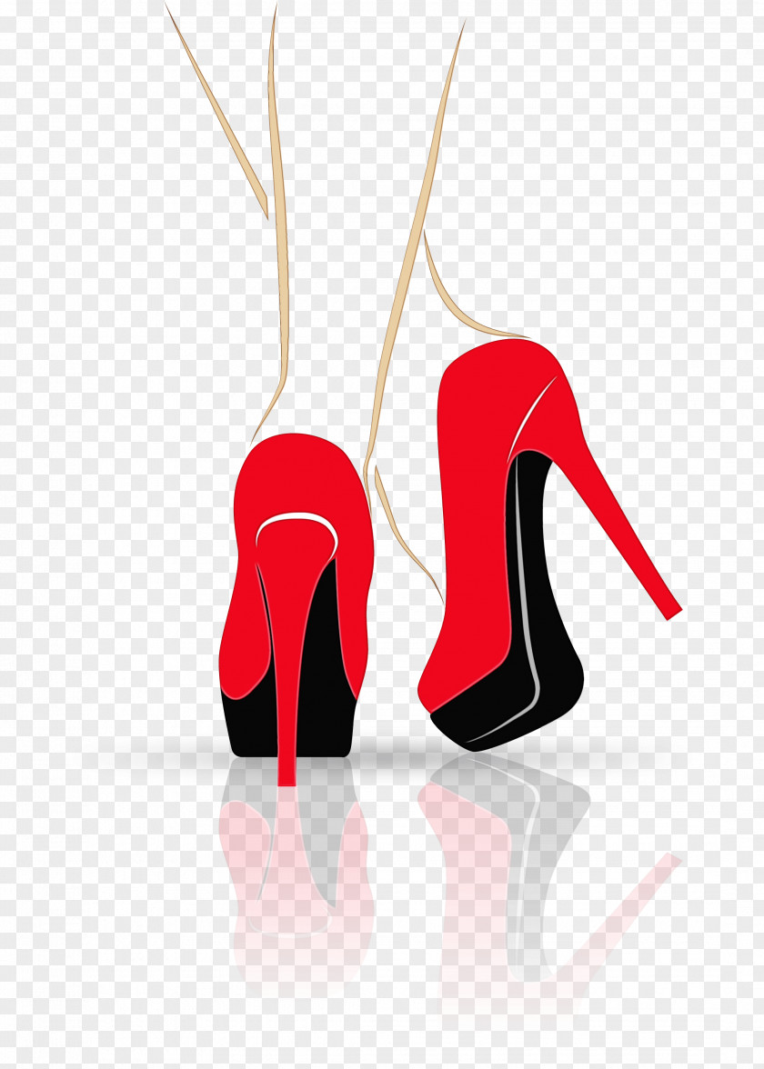 Logo Court Shoe High Heels Footwear Red Carmine PNG