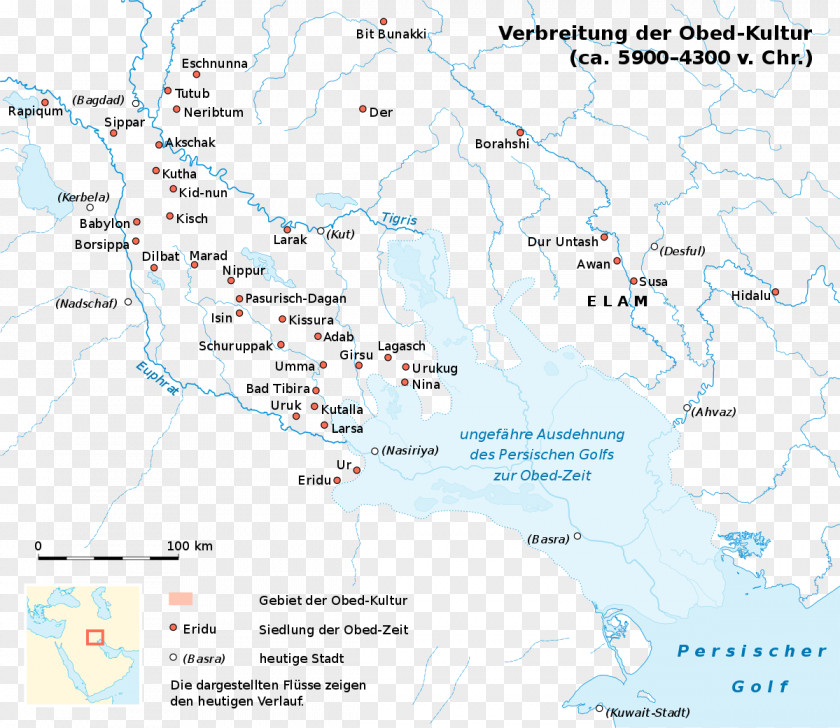 Map Ubaid Period 7th Millennium BC 5th Cultura Umm Dabaghiyah Mesopotamia PNG