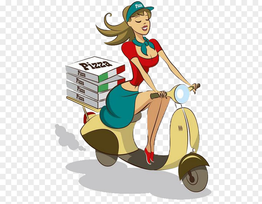 Pizza Takeaway Scooter Delivery PNG