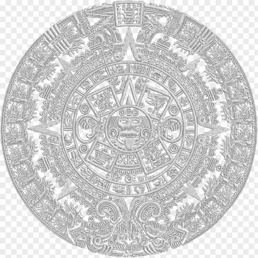 Aztec Calendar Stone Coloring Book Mandala Drawing PNG