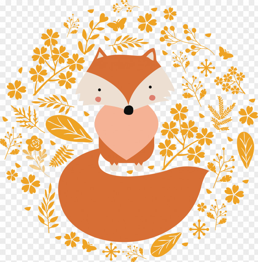 Pretty Little Fox Vector Euclidean Adobe Illustrator Clip Art PNG