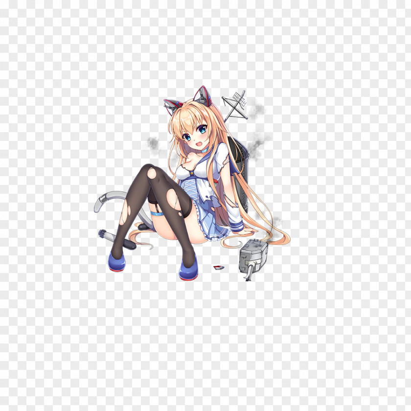 Battleship Girls Catgirl Moe Model Figure PNG