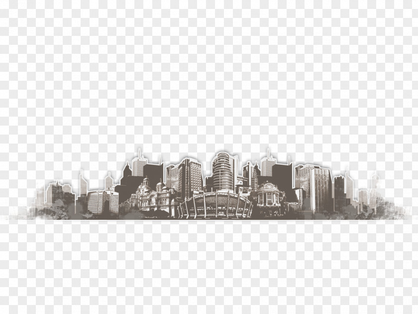 Distant City East China Normal University Black And White PNG