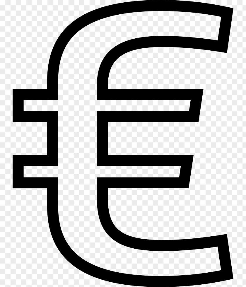 Euro Outline Clip Art Logo Brand Line Angle PNG