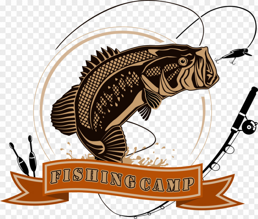 Vector Fishing Club Logo Angling Illustration PNG