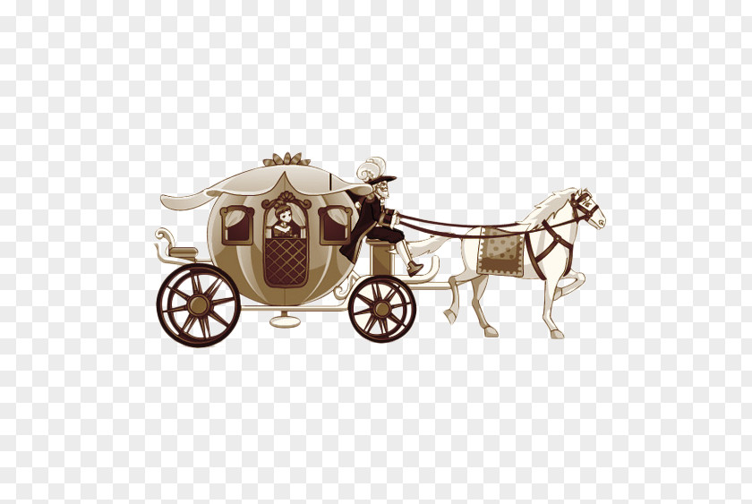 Cartoon Retro Pumpkin Carriage Cinderella Grimms' Fairy Tales Horse-drawn Vehicle PNG