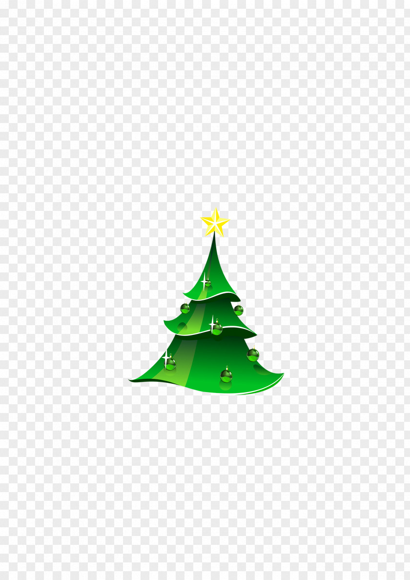 Green Cartoon Christmas Tree Fir Spruce Ornament New Year PNG