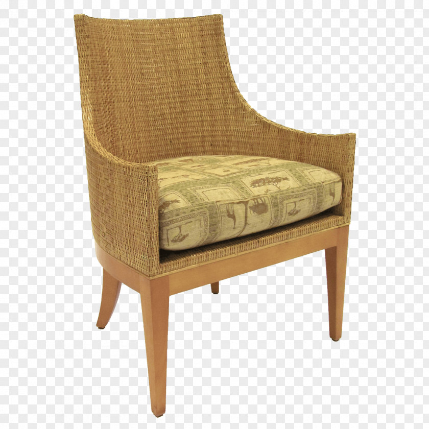 Armchair Furniture Chair Wicker Armrest Wood PNG