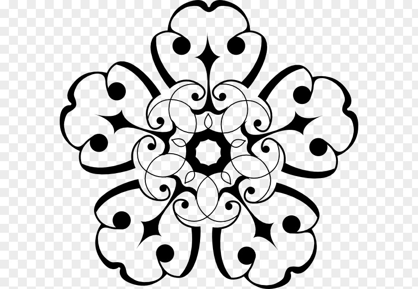 Black And White Flower Border Clip Art PNG