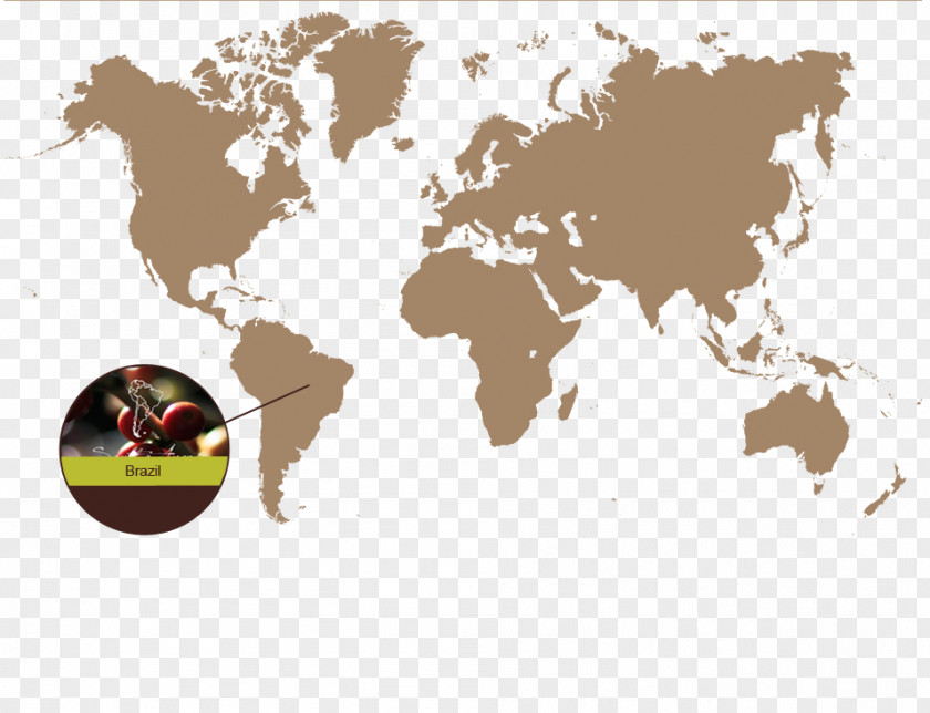 Brazilian Coffee World Map Globe PNG